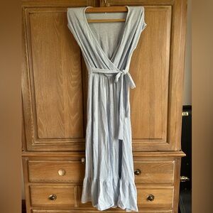 Caution To The Wind Blue Striped Maxi Dress